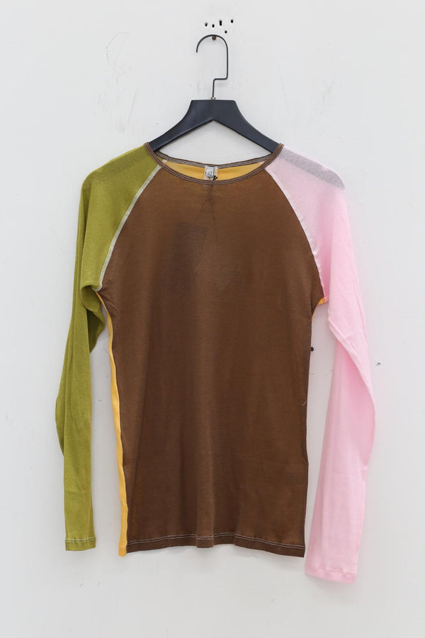 BASERANGE color matching long-sleeved shirt TOGL-CG-WI22 yellow (pink sleeves)